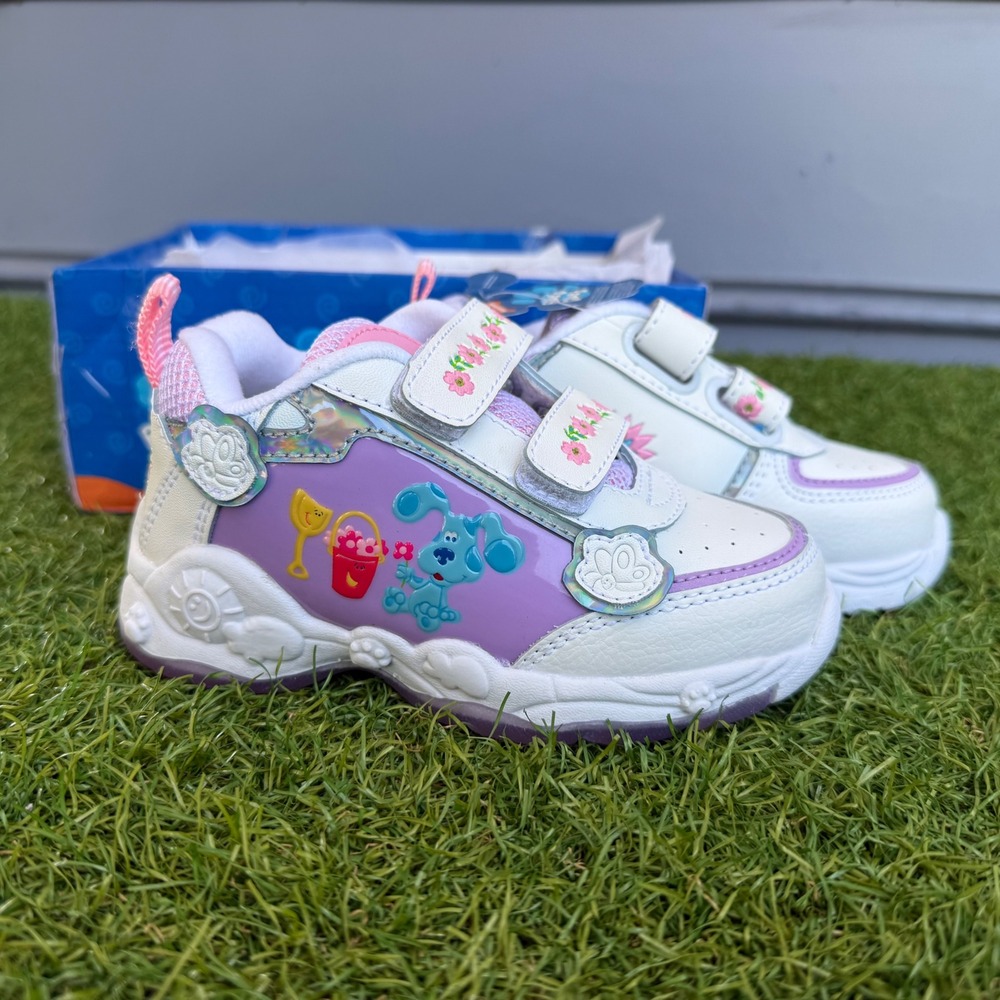 Vtg Y2K Nickelodeon Blues Clues Toddler Girls Shoes Size 7 Purple Floral Kidcore